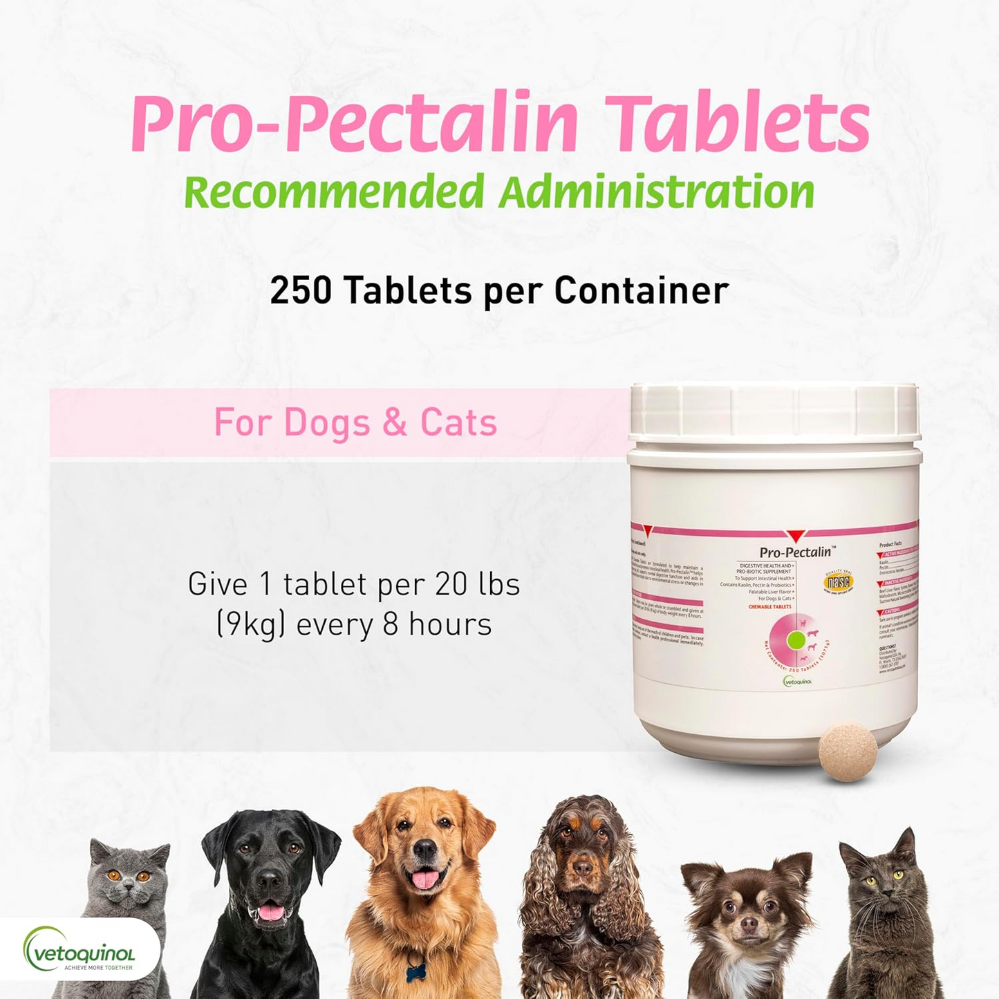 Pro-Pectalin Oral Paste and Chewable Tablets for Dogs and Cats